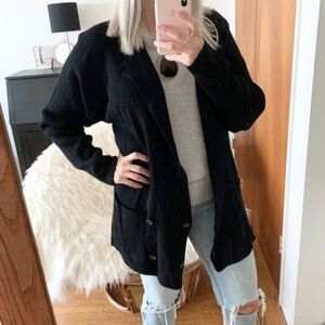 Vintage Ellen Tracy Black Double Breasted Cardigan
